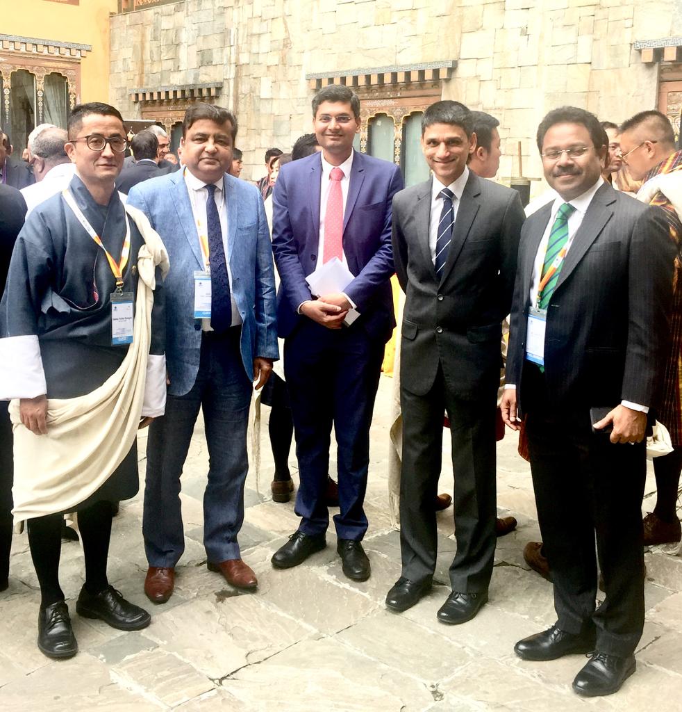 Attended the UNWTO (World Tourism Organisation) commission meeting today. Met with Mr Suman Billa, Joint Secretary , Ministry of Tourism, Government of India, and officials from the Embassy of India in Bhutan, and Mr Thinley Namgyel, Secretary of Bhutan’s GNH Commission.