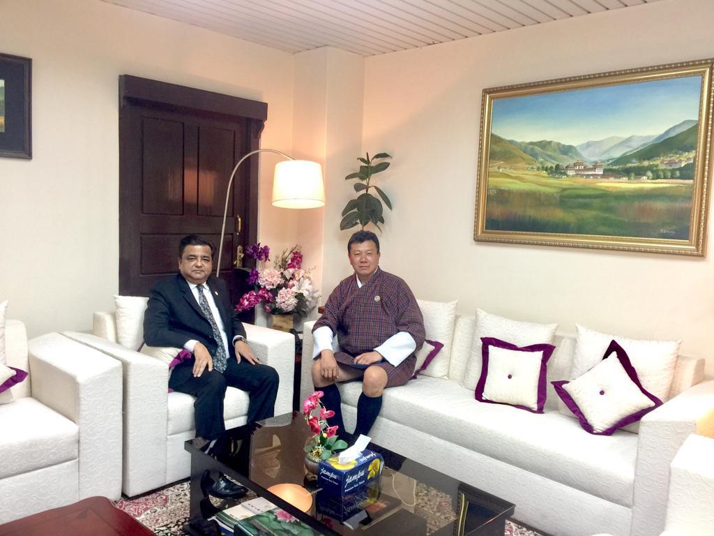 Meeting with Mr Karma Wangchuk, Director, Department of Air Transport, Bhutan. The CEO of SDF Dr Sunil Motiwal and the Director discussed about the funding upgradation of airports.